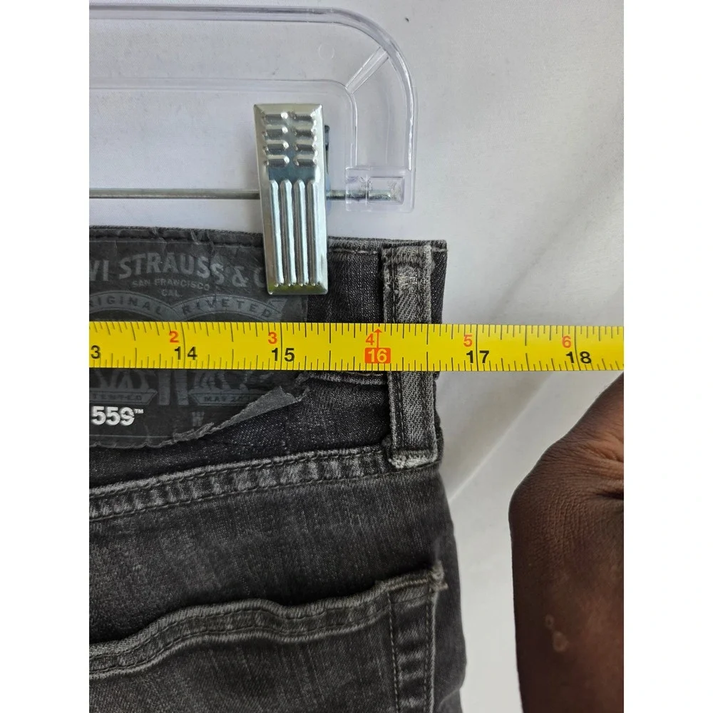 Levis 559 Jeans Mens Black Faded Relaxed Mid Rise Straight